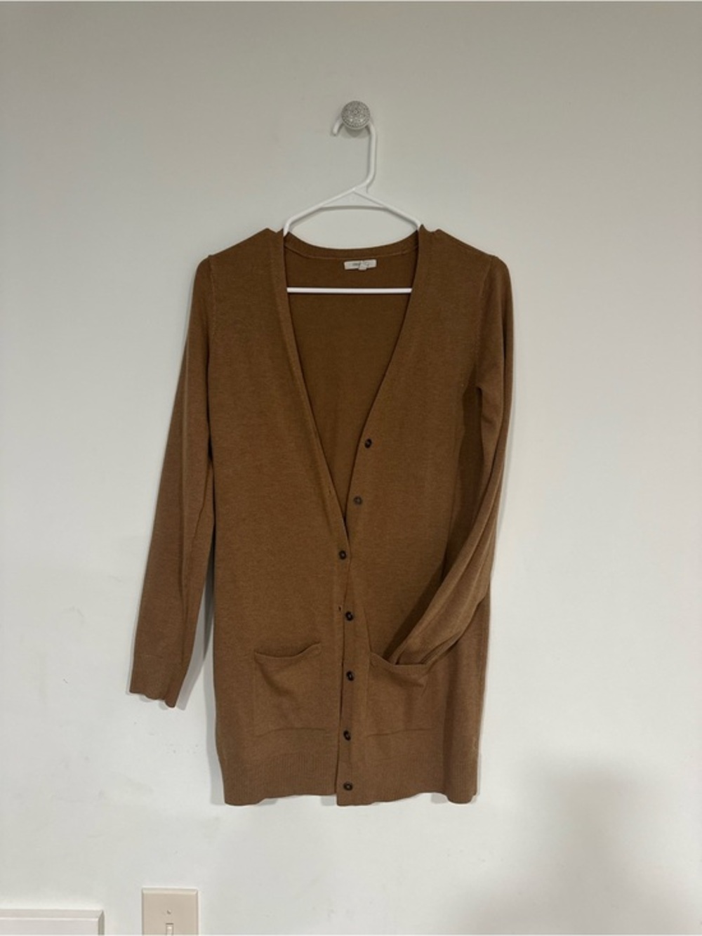 Maurices Long Brown Button-Up Cardigan